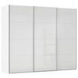 SCHWEBETÜRENSCHRANK 271/236/68 cm 3-türig Weiß  - Alufarben/Weiß, Basics, Glas/Holzwerkstoff (271/236/68cm) - Novel