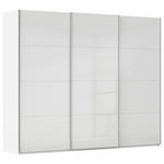 SCHWEBETÜRENSCHRANK 271/236/68 cm 3-türig Weiß, Weiß Hochglanz  - Weiß Hochglanz/Alufarben, Basics, Holzwerkstoff/Metall (271/236/68cm) - Novel