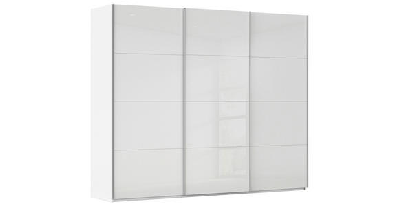SCHWEBETÜRENSCHRANK 271/236/68 cm 3-türig Weiß  - Alufarben/Weiß, Basics, Glas/Holzwerkstoff (271/236/68cm) - Novel