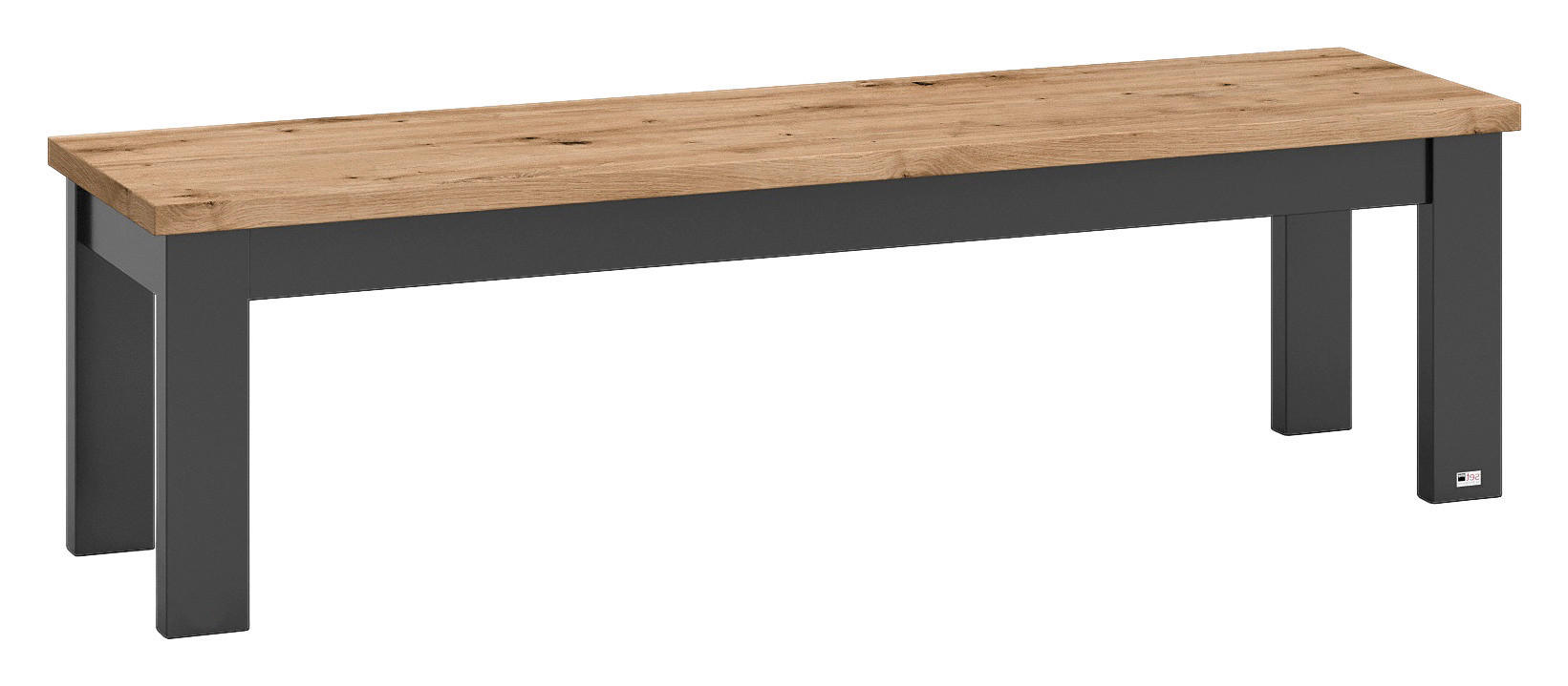 SITZBANK 160/45/43 cm Graphitfarben, Eiche Artisan  - Graphitfarben/Eiche Artisan, Design (160/45/43cm) - SetOne by Musterring
