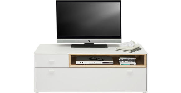 TV-ELEMENT 130/48/50 cm - Eichefarben/Weiß, Design, Holzwerkstoff/Kunststoff (130/48/50cm) - Hom`in