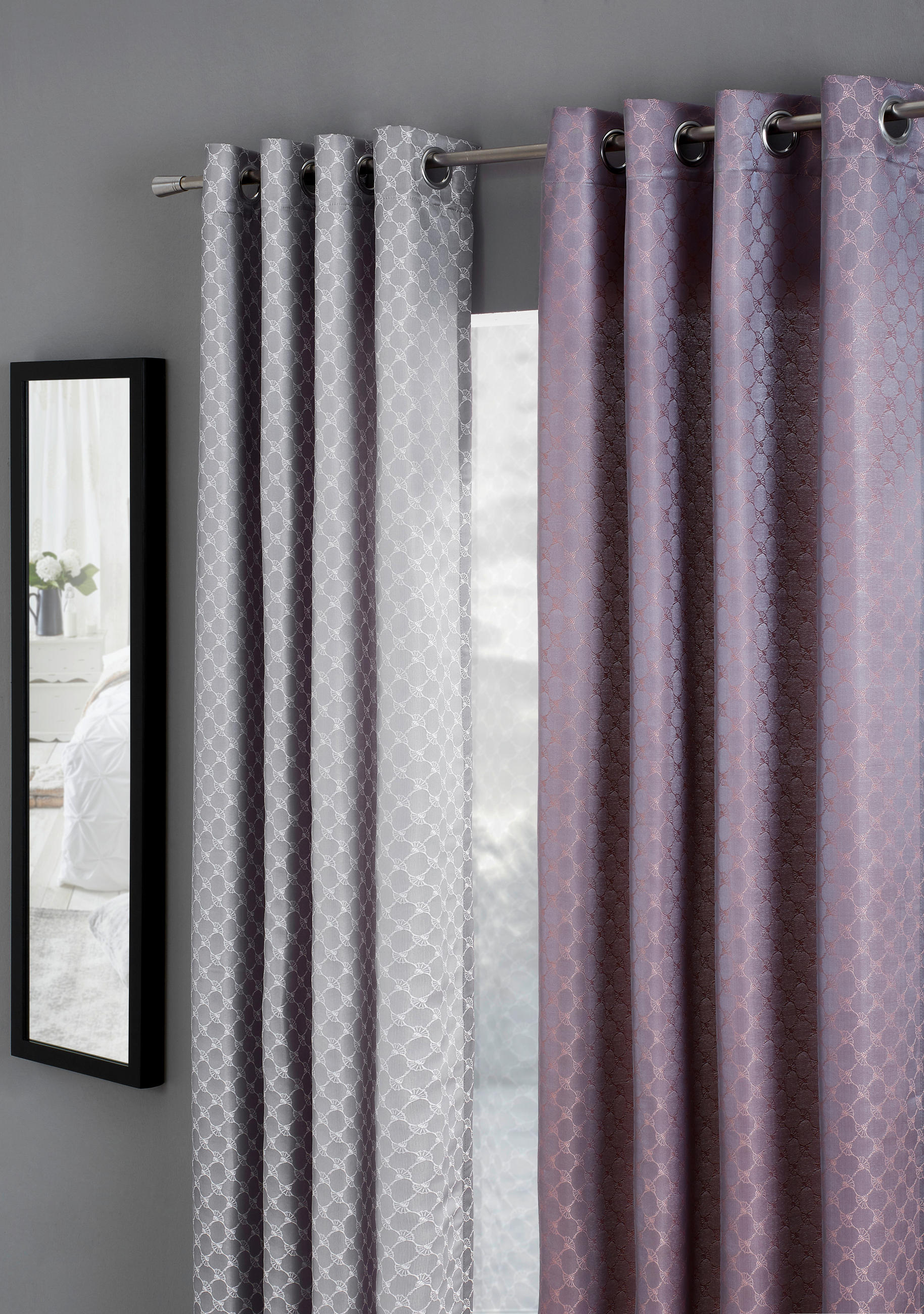 ÖSENSCHAL J-Allovers blickdicht 140/250 cm   - Rosa, Design, Textil (140/250cm) - Joop!