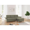 ECKSOFA ROCHELLE E Olivgrün Flachgewebe  - Schwarz/Olivgrün, KONVENTIONELL, Textil/Metall (251/164cm) - Sit & More