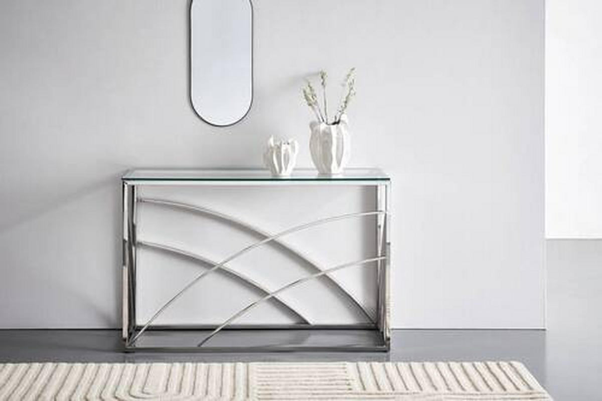 KONZOLNI STOL    120/40/78 cm  prozirno, boje kroma  metal  - prozirno/boje kroma, Trend, staklo/metal (120/40/78cm) - Xora