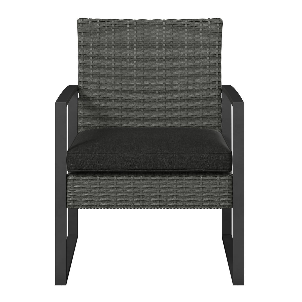 BALKONSET Grau 3-teilig  - Grau, Design, Kunststoff/Textil - Ambia Garden