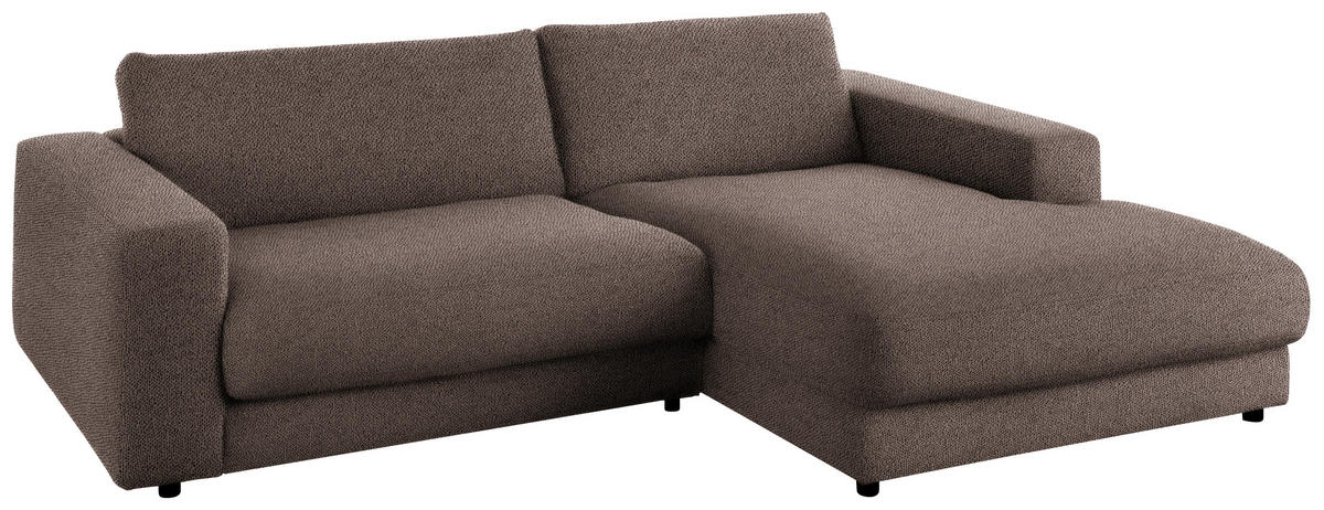 ECKSOFA in Flachgewebe Braun  - Schwarz/Braun, Design, Kunststoff/Textil (270/190cm) - Lomoco