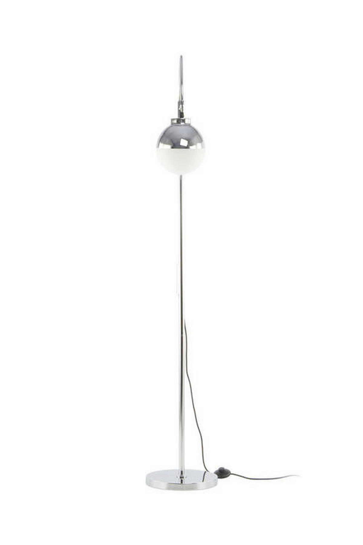 STEHLEUCHTE - Weiss/Silberfarben, Design, Glas/Metall (44/160/44cm) - Kayoom