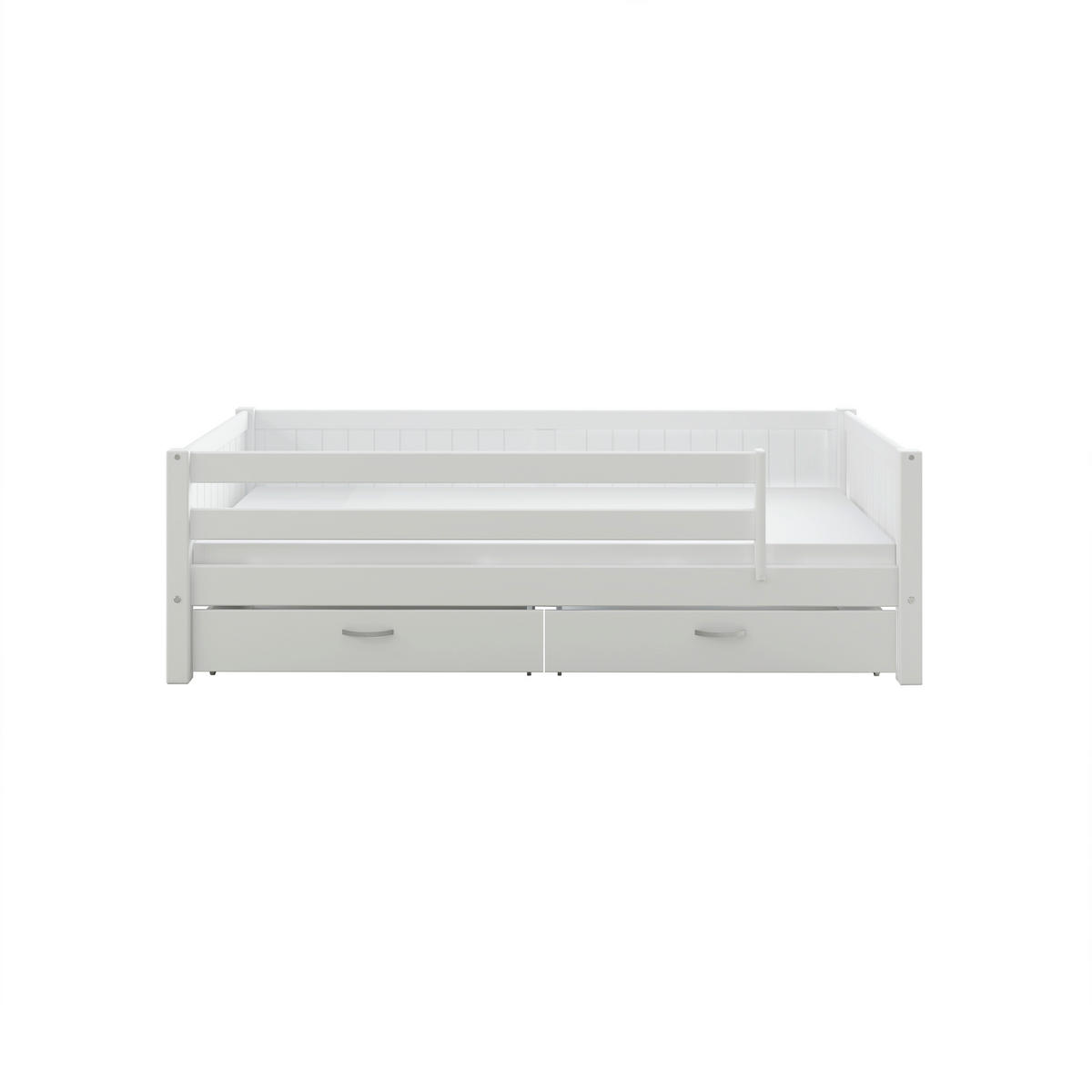 BETT 90/200 cm,  in Weiß, Rollrost, Absturzsicherung, Bettschubladen  - Weiß, MODERN, Holz (90/200cm) - Chameo