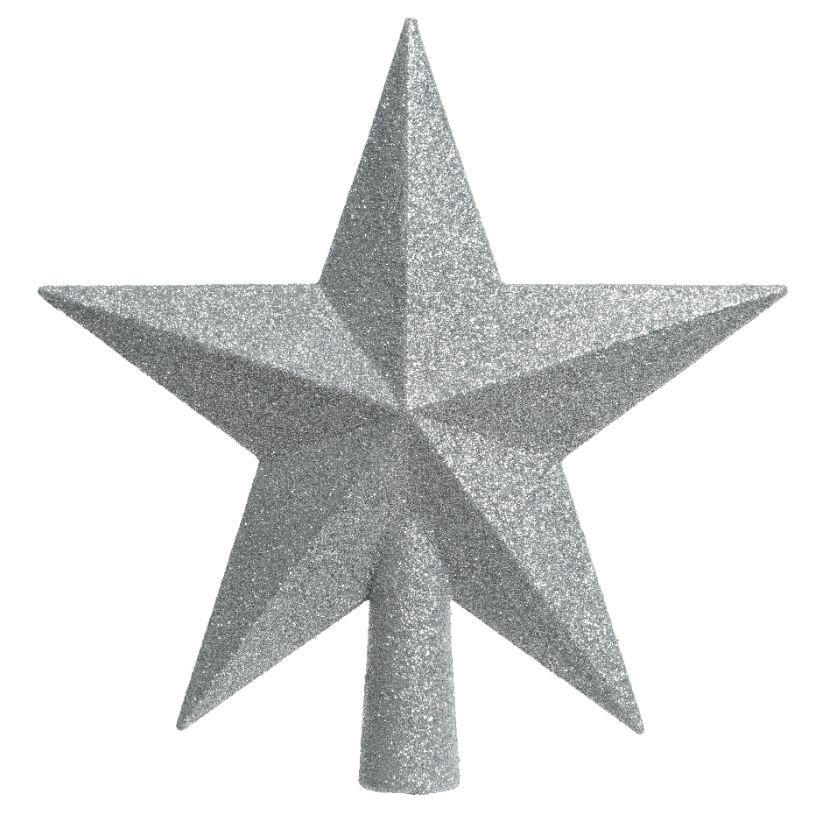 ŠPIČKA NA VÁNOČNÍ STROMEČEK - barvy stříbra, Basics, plast (4,2/19/19cm)