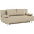 SCHLAFSOFA  in Webstoff Beige  - Chromfarben/Beige, Design, Textil/Metall (197/88/89cm) - Xora