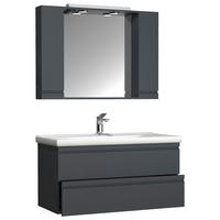 BADEZIMMER 3-teilig  in 100 cm  - Anthrazit/Weiß, MODERN, Glas/Keramik (100cm) - MID.YOU