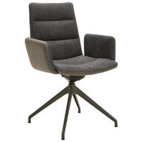 ARMLEHNSTUHL  in beflockt  - Dunkelgrau/Hellgrau, Design, Textil/Metall (61/91/62,5cm) - Bert Plantagie