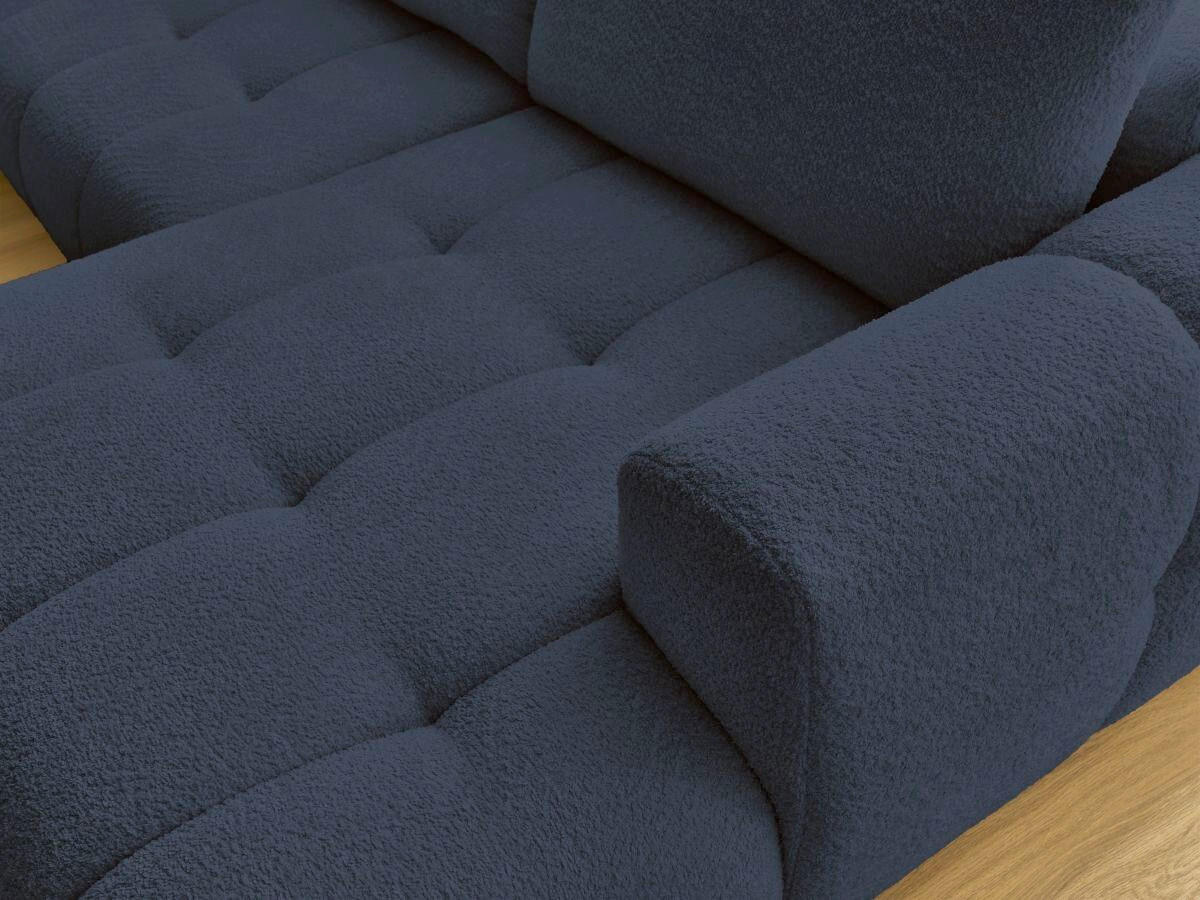 WOHNLANDSCHAFT  FUJI  Dunkelblau Bouclé  - Schwarz/Dunkelblau, MODERN, Kunststoff/Textil (204/377/160cm)