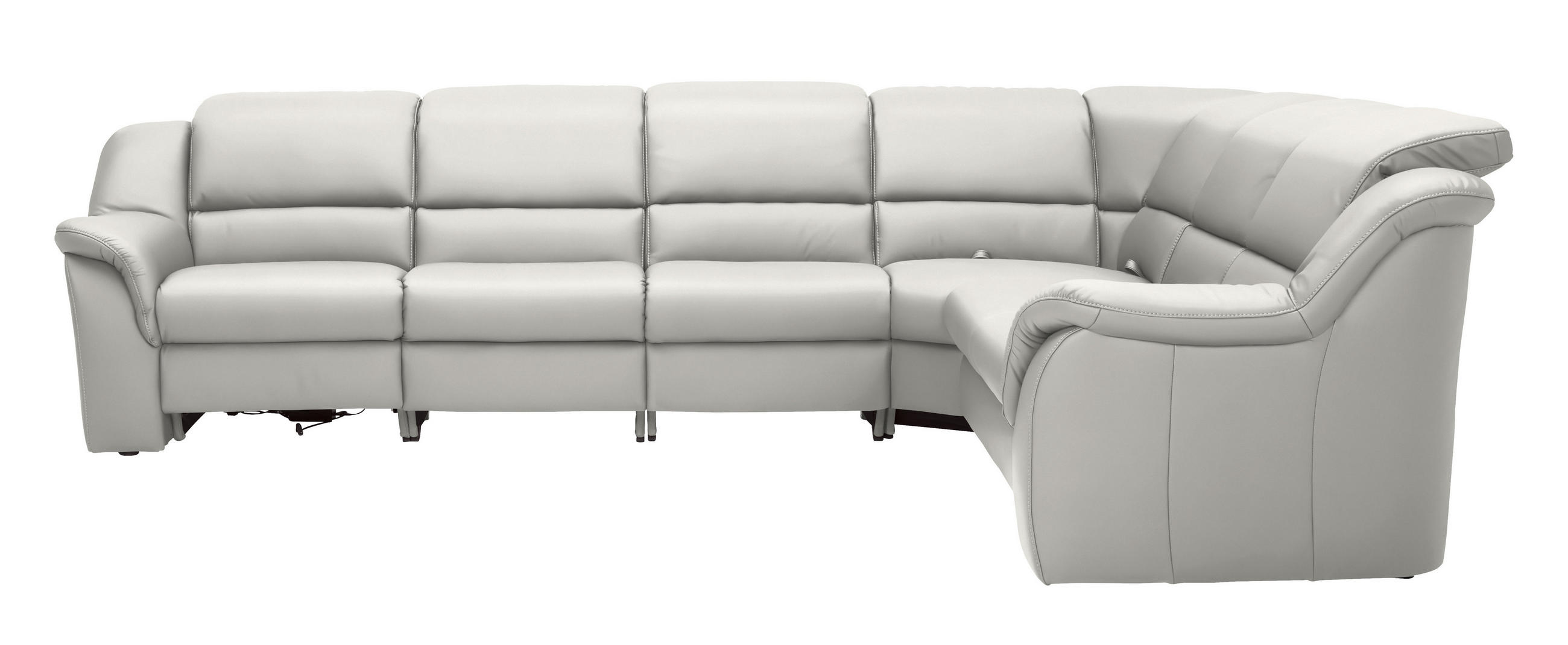 ECKSOFA  in Echtleder Weiß  324/260 cm  - Chromfarben/Weiß, KONVENTIONELL, Leder/Kunststoff (324/260cm) - Cantus