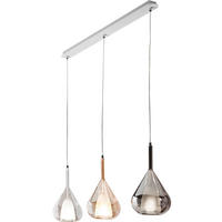 HÄNGELEUCHTE 83/200 cm  - Transparent/Bernsteinfarben, Design, Glas/Metall (83/200cm) - Fabas Luce