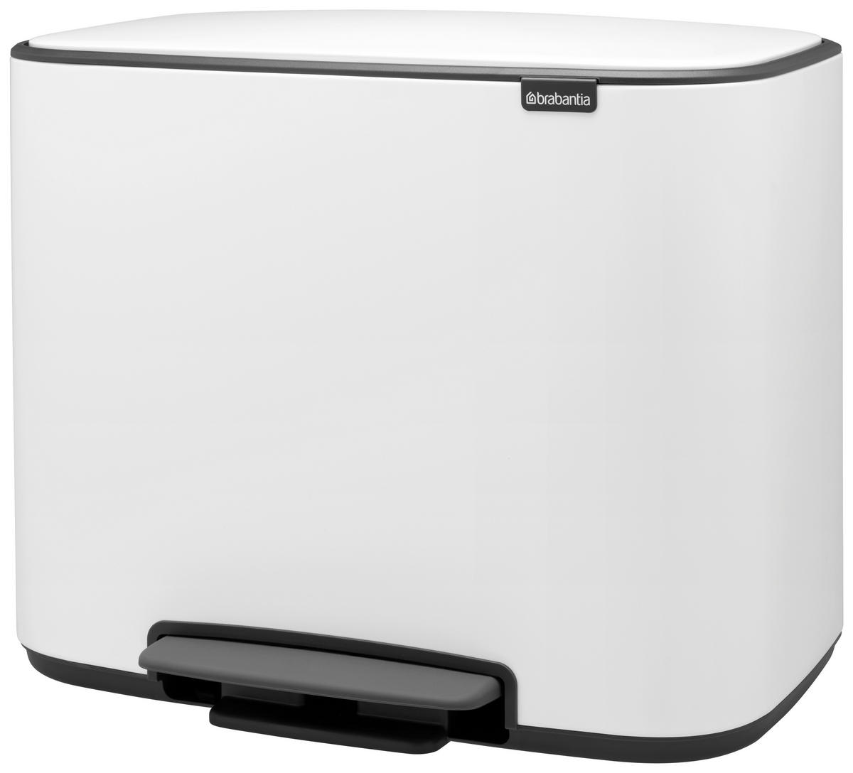 ODPADKOVÝ KOŠ  11 + 23 l - bílá/černá, Design, kov/plast (54/44/36,5cm) - Brabantia