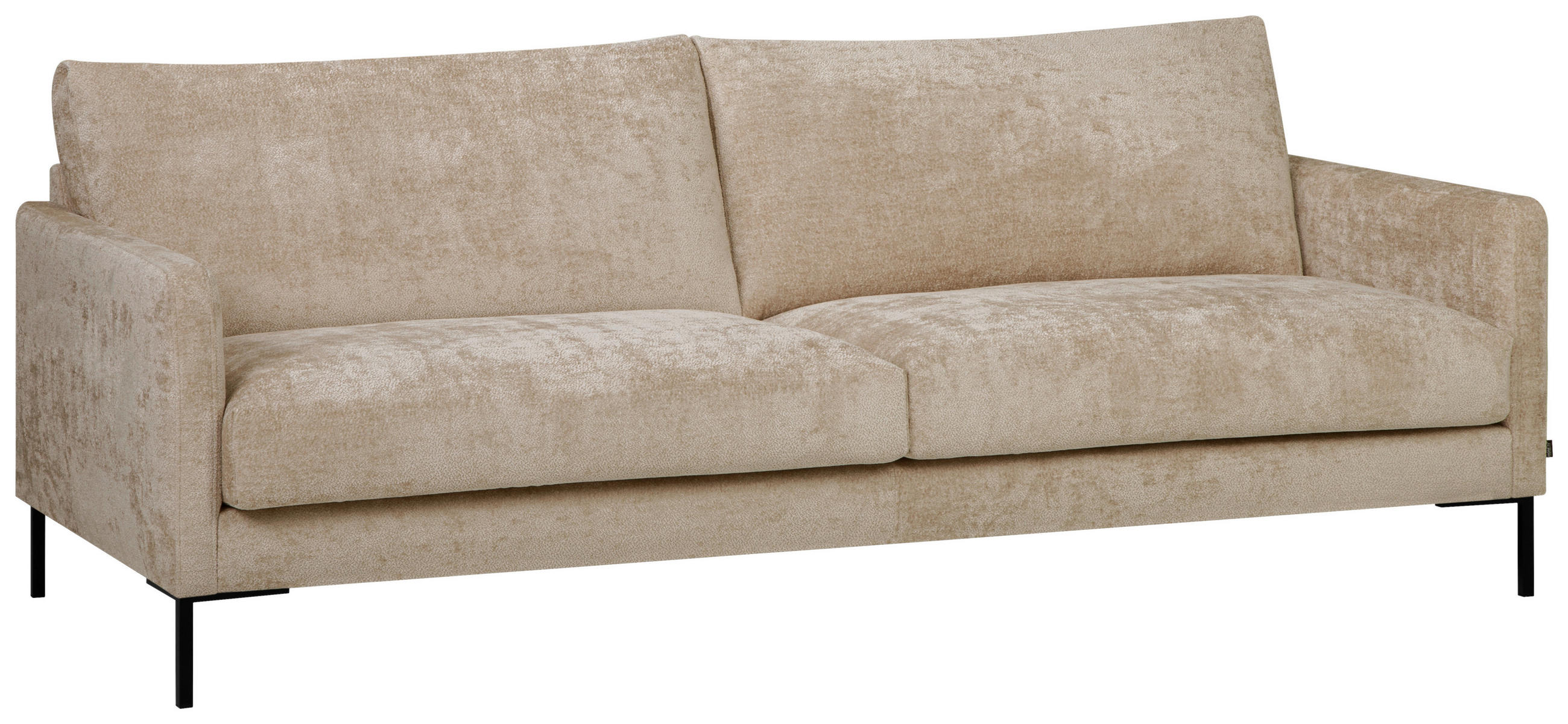 3,5-SITS SOFFA i vävt tyg beige  - beige/svart, Klassisk, metall/textil (211/78/87cm) - Hom`in