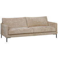 3,5-SITS SOFFA i vävt tyg beige  - beige/svart, Klassisk, metall/textil (211/78/87cm) - Hom`in