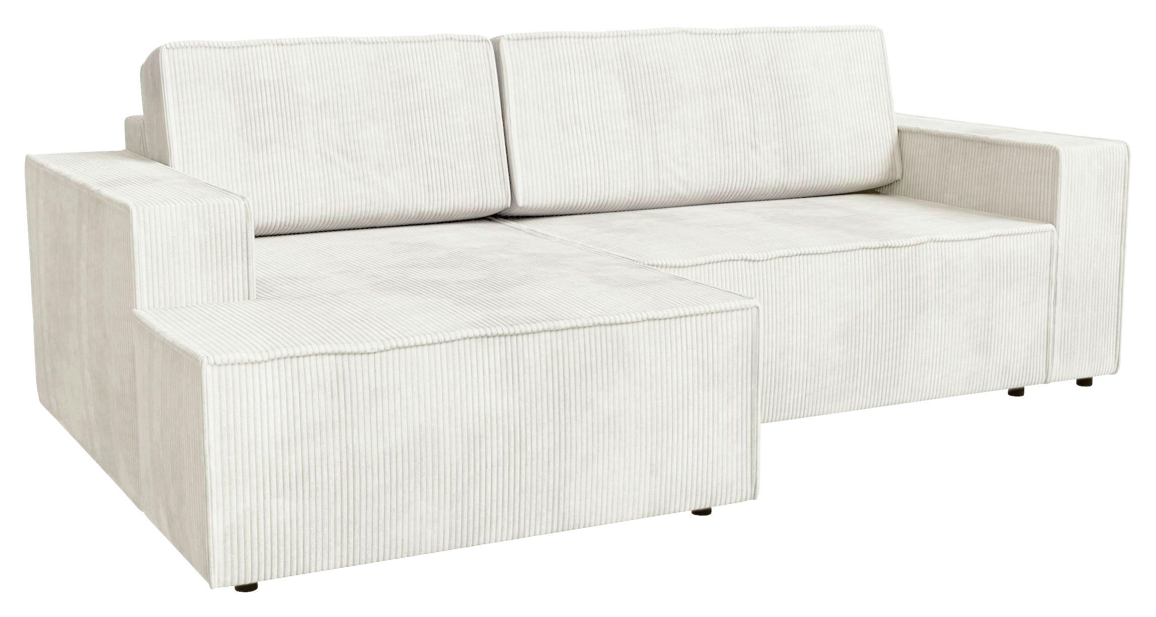 Ecksofa inkl. Funktion Beige Cord  - Beige/Schwarz, MODERN, Kunststoff/Textil (149/245cm) - Stylife