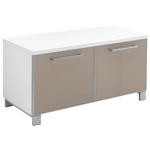 GARDEROBENBANK Santina  in 84/45/40 cm  - Taupe/Chromfarben, Design, Glas/Holzwerkstoff (84/45/40cm) - Novel