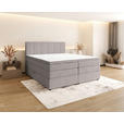 BOXSPRINGBETT 140/200 cm,  in Hellgrau, gepolstertes Kopfteil, Bettkasten, Topper, Matratzen, H2 + H3 = mittel + fest  - Hellgrau/Schwarz, KONVENTIONELL, Kunststoff/Textil (140/200cm) - Esposa