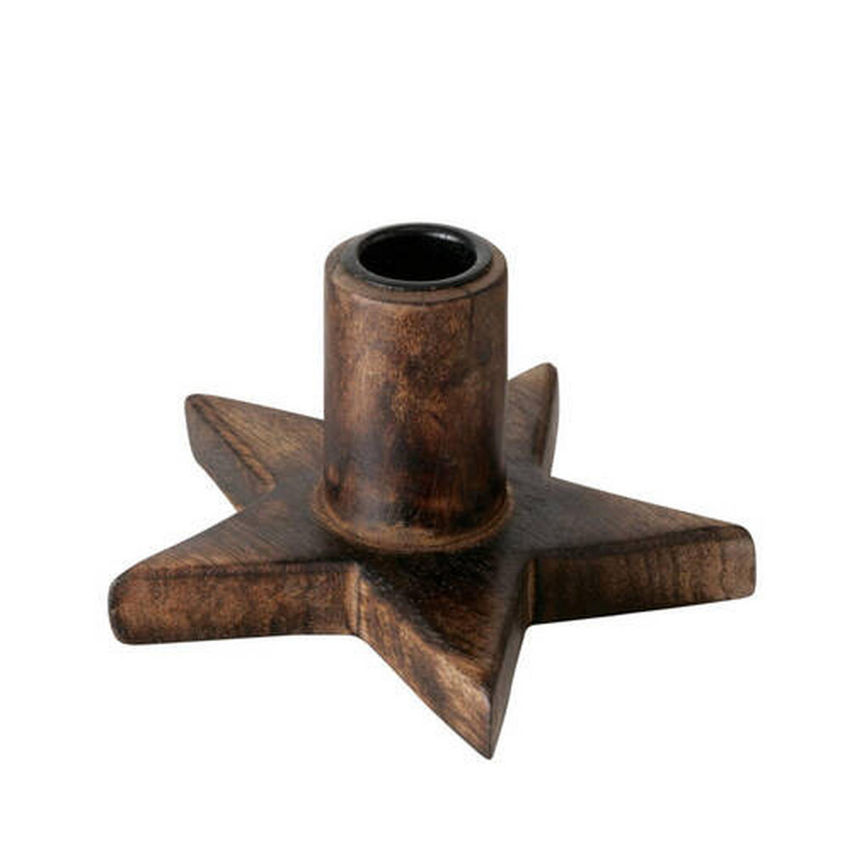 STOJAN NA SVÍČKY  dřevo - tmavě hnědá/přírodní barvy, Basics, dřevo (13/13/7cm)