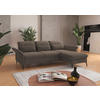 ECKSOFA in Flachgewebe Schlammfarben  264/198 cm  - Schlammfarben/Schwarz, KONVENTIONELL, Textil/Metall (264/198cm) - Sit & More