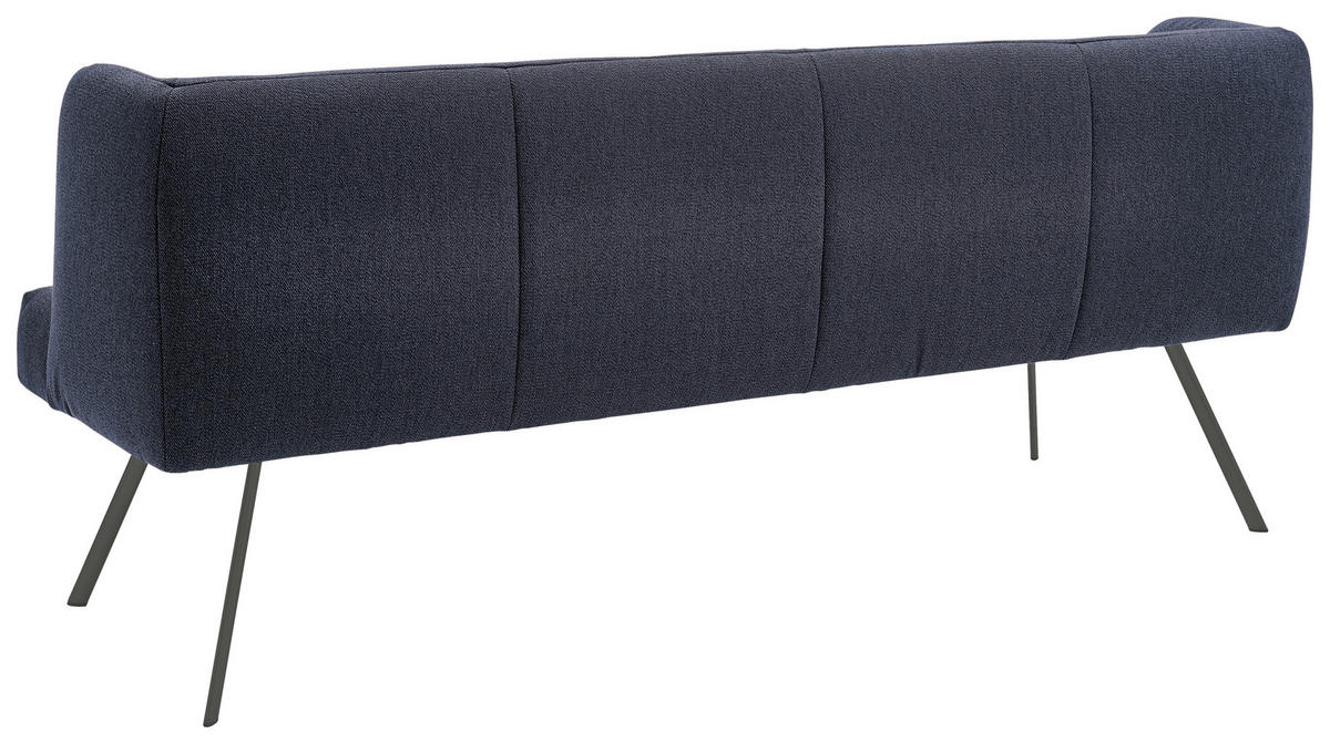 SITZBANK in Metall, Textil Anthrazit, Dunkelblau  - Anthrazit/Dunkelblau, Design, Textil/Metall (230/87/64cm) - Venjakob