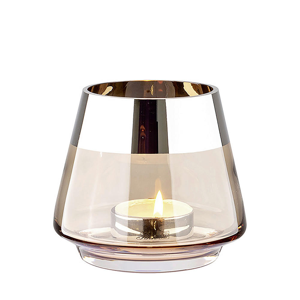 TEELICHTHALTER - Sandfarben, Design, Glas (15/13cm) - Fink