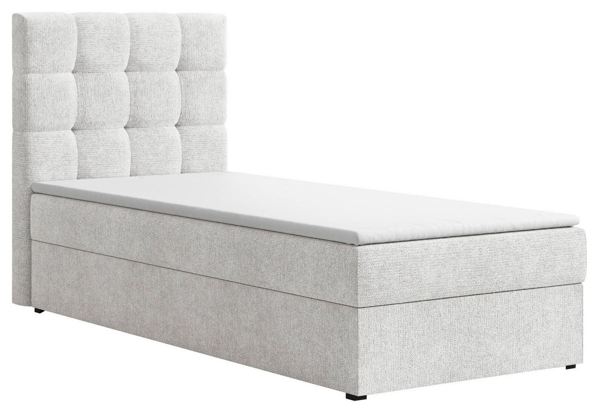 BOXBETT 90/200 cm,  in Weiß, Bettkasten, Topper,  - Schwarz/Weiß, MODERN, Holz/Kunststoff (90/200cm) - MID.YOU