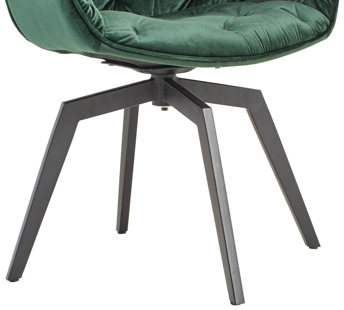 ARMLEHNSTUHL  in Eisen Samt  - Dunkelgrün/Schwarz, MODERN, Holz/Textil (58/83/63cm) - Livetastic