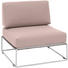 LOUNGEMITTELTEIL - Taupe/Edelstahlfarben, Design, Textil/Metall (77/77/77cm) - Amatio LOUNGEMITTELTEIL - Taupe/Edelstahlfarben, Design, Textil/Metall (77/77/77cm) - Amatio