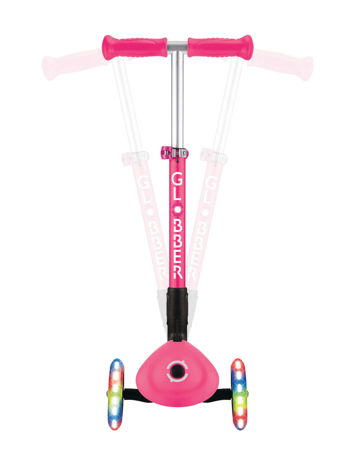 KINDERSCOOTER JUNIOR FOLDABLE LIGHTS  - Pink, LIFESTYLE, Kunststoff (56/28,6/68cm) - GLOBBER