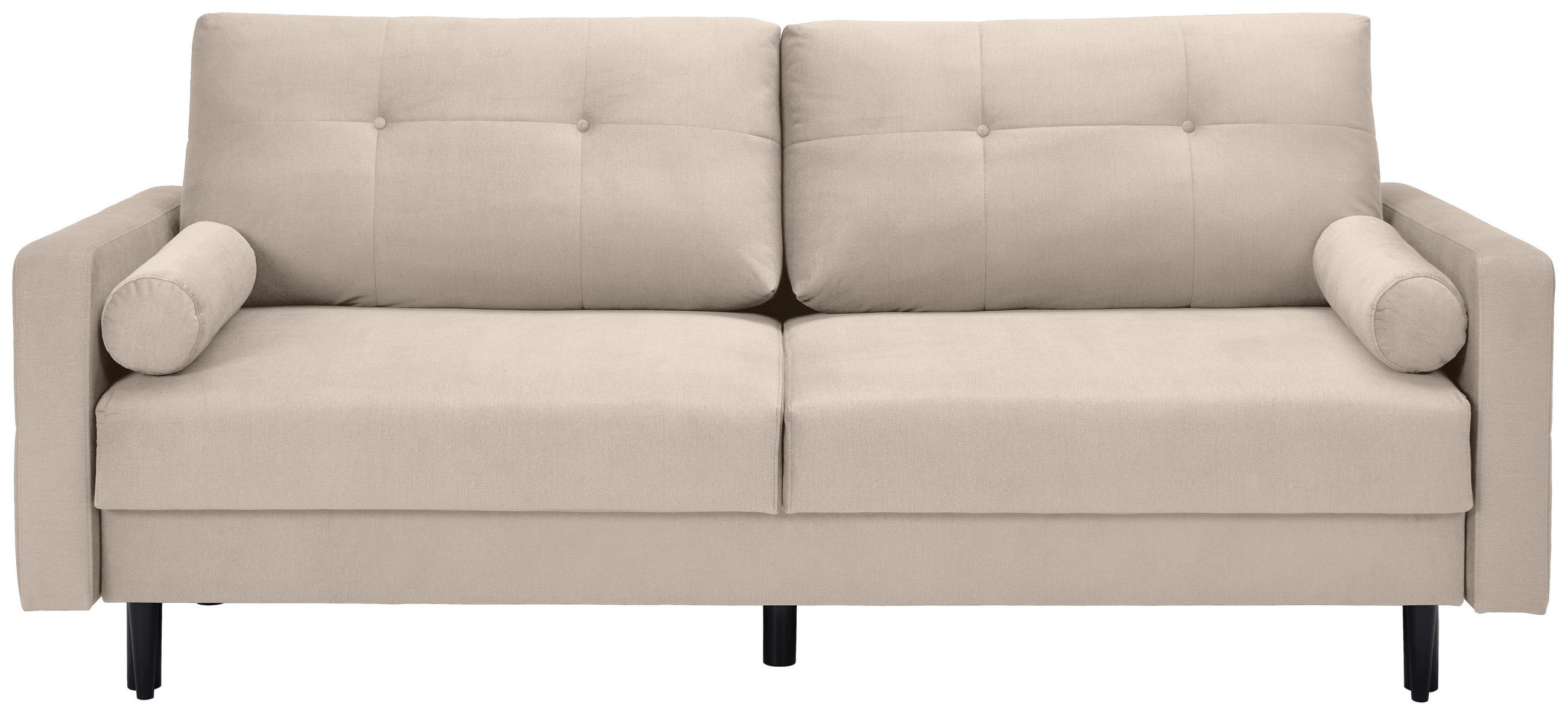 SCHLAFSOFA  in Samt Naturfarben  - Schwarz/Naturfarben, KONVENTIONELL, Holz/Textil (220/95/98cm) - Carryhome