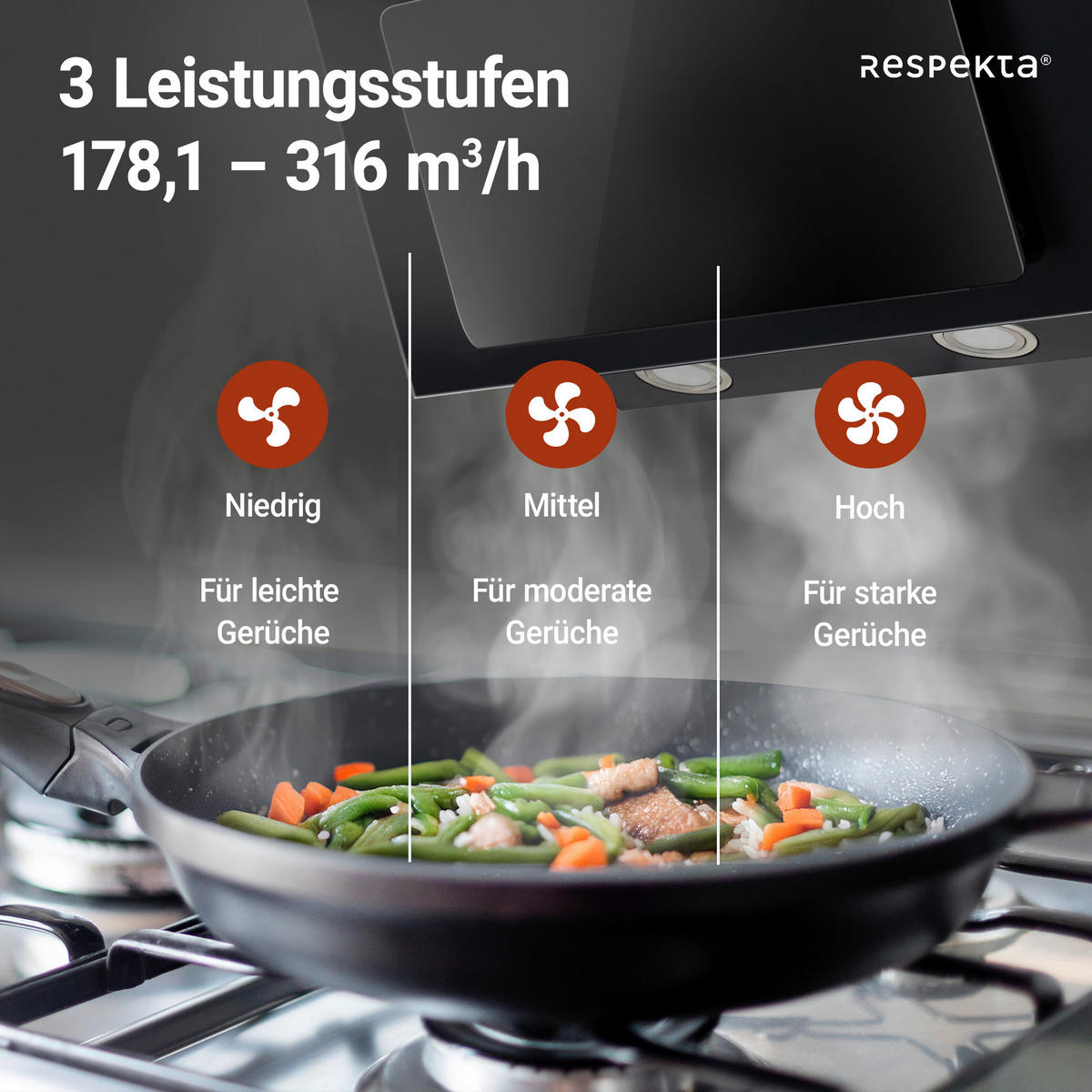 DUNSTABZUGSHAUBE CH33060SB  - Schwarz, Trend, Glas/Metall (59,5/68,1-101,1/29cm) - Respekta