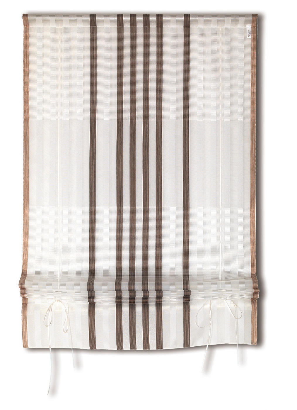 BÄNDCHENROLLO  halbtransparent  100/135 cm    - Braun/Weiß, KONVENTIONELL, Textil (100/135cm)