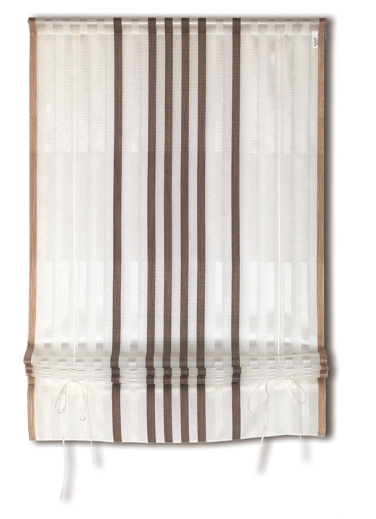 BÄNDCHENROLLO  halbtransparent  60/135 cm    - Braun/Weiß, KONVENTIONELL, Textil (60/135cm)