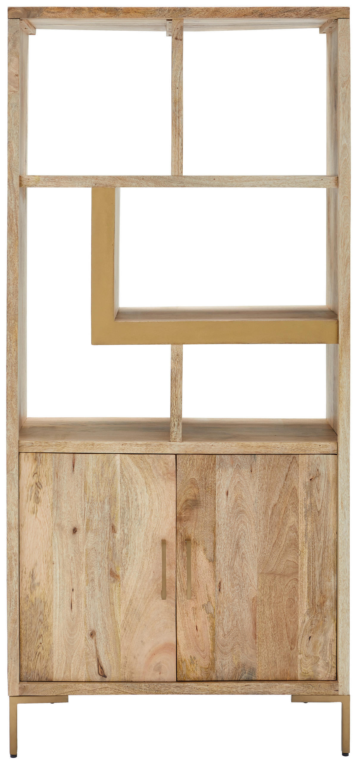 REGÁL, mangové dřevo, 88/192/40 cm - Natur, kov/dřevo (88/192/40cm) - MID.YOU