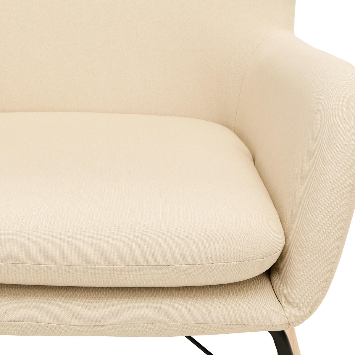 SCHAUKELSTUHL in Webstoff Creme  - Creme/Naturfarben, LIFESTYLE, Holz/Textil (71/94/91cm) - MID.YOU
