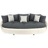 MEGASOFA in Lederlook, Mikrofaser Grau, Weiss  - Weiss/Schwarz, Lifestyle, Textil (238/80/140cm) - MID.YOU
