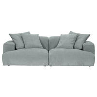 MEGASOFA Flachgewebe Salbeigrün  - Salbeigrün/Schwarz, MODERN, Kunststoff/Textil (270/77/140cm) - Lomoco