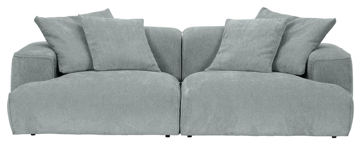 MEGASOFA Flachgewebe Salbeigrün  - Salbeigrün/Schwarz, MODERN, Kunststoff/Textil (270/77/140cm) - Lomoco