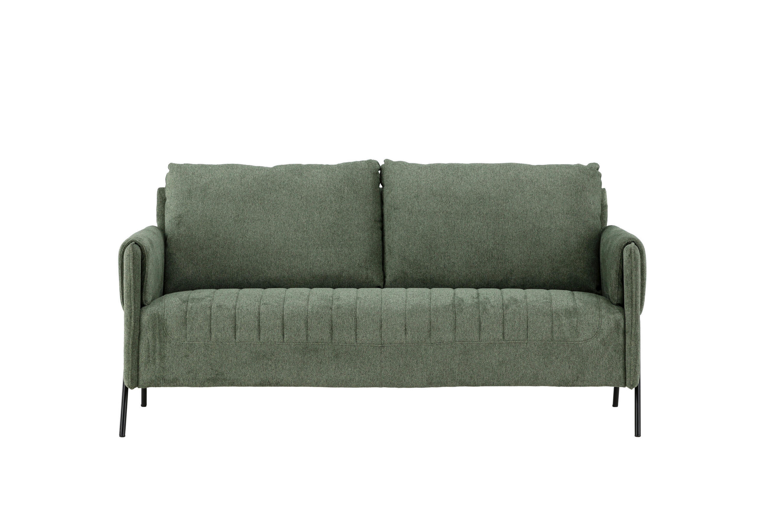 2-SITZER-SOFA Grün, Schwarz  - Schwarz/Grün, MODERN, Textil/Metall (165/85/77cm) - Livetastic