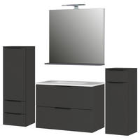 BADEZIMMER 5-teilig  in 183 cm  - Schwarz/Graphitfarben, MODERN, Holzwerkstoff/Kunststoff (183cm) - Germania