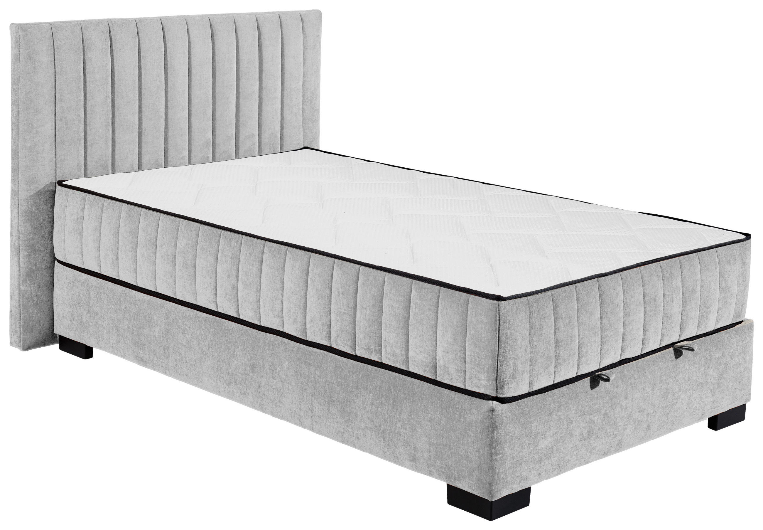 BOXBETT 120/200 cm  in Hellgrau  - Hellgrau/Schwarz, MODERN, Holzwerkstoff/Kunststoff (120/200cm) - MID.YOU