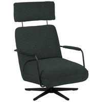 SESSEL in Flachgewebe, Bouclé Anthrazit  - Anthrazit/Schwarz, Design, Textil/Metall (71/103/91cm) - Koinor