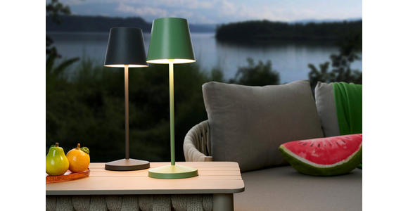 AKKU-TISCHLEUCHTE Denver 11/35 cm - Grau, KONVENTIONELL, Metall (11/35cm) - Novel