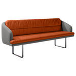 SITZBANK 255/89/68 cm Velours, Flachgewebe Anthrazit, Kupferfarben Metall  - Anthrazit/Schwarz, Design, Textil/Metall (255/89/68cm) - Dieter Knoll