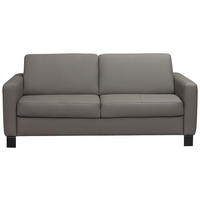 SCHLAFSOFA in Leder Schlammfarben  - Schlammfarben/Schwarz, Konventionell, Leder/Metall (190/87/100cm) - Celina Home