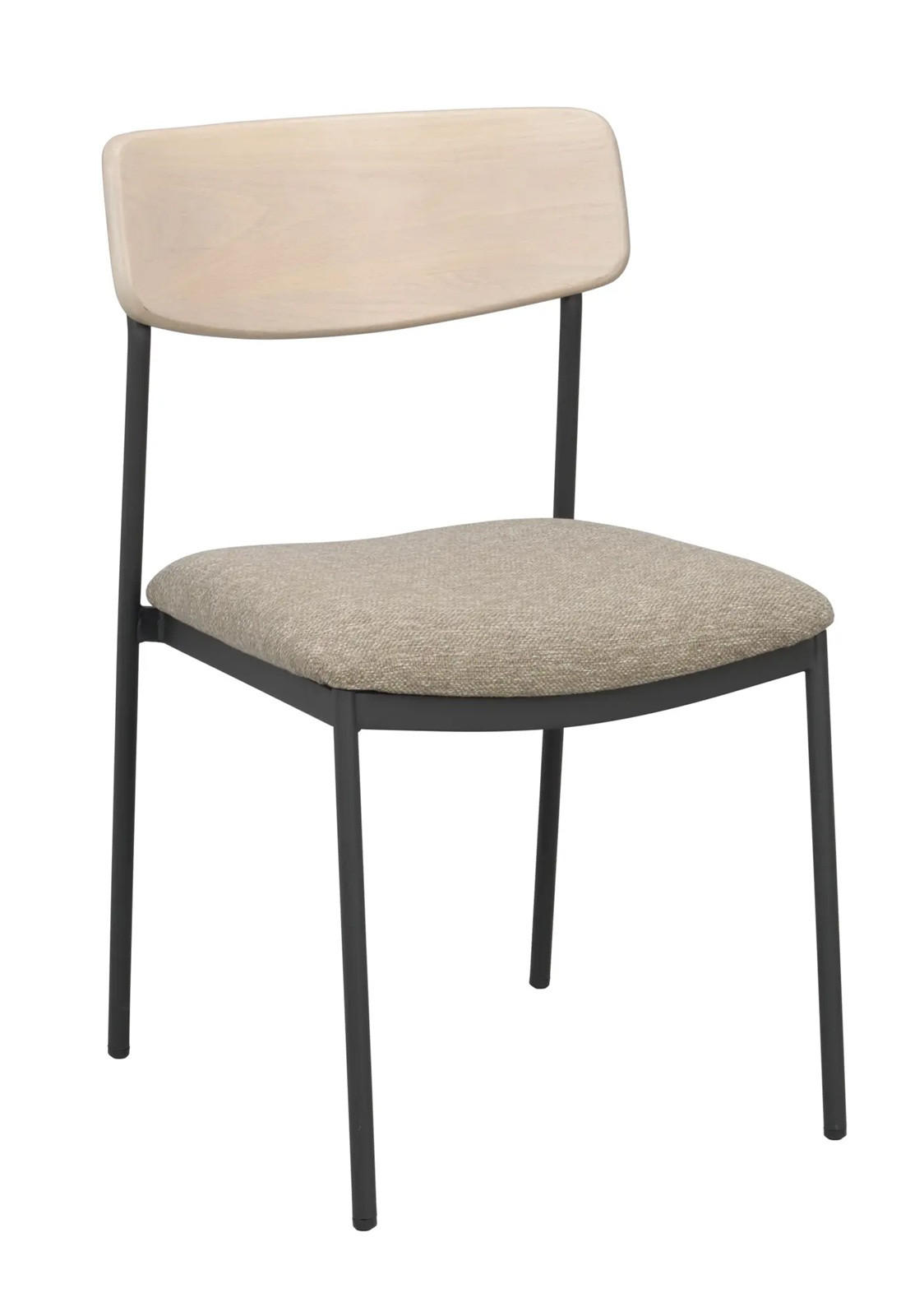STOL  stapelbar   - beige/ek Bianco, Klassisk, metall/trä (50/83/53cm) - Rowico